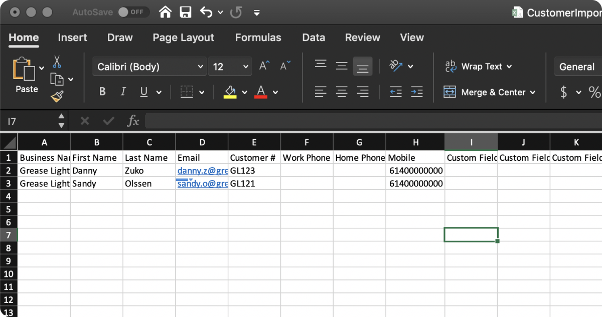 Importing Customers From A Csv File Help Centre 1186